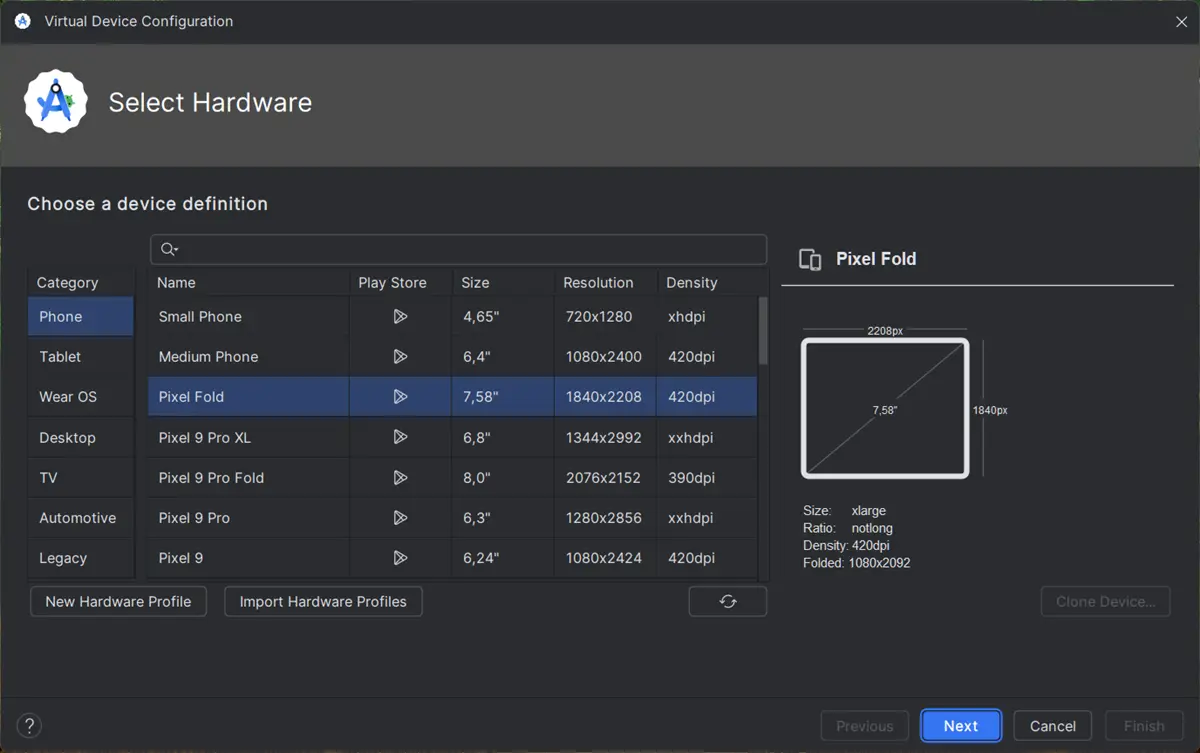 como crear un dispositivo android virtual en android studio