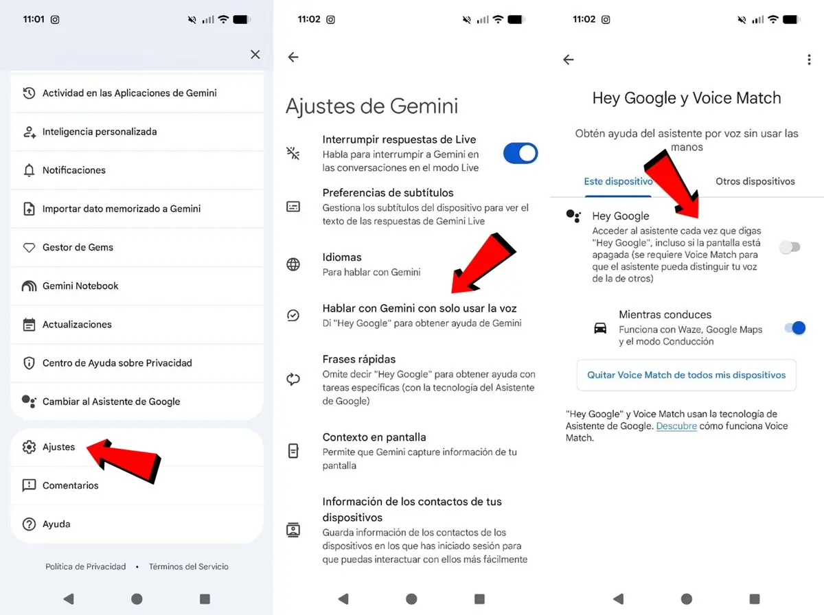 como desactivar el hey google de gemini y el asistente de google