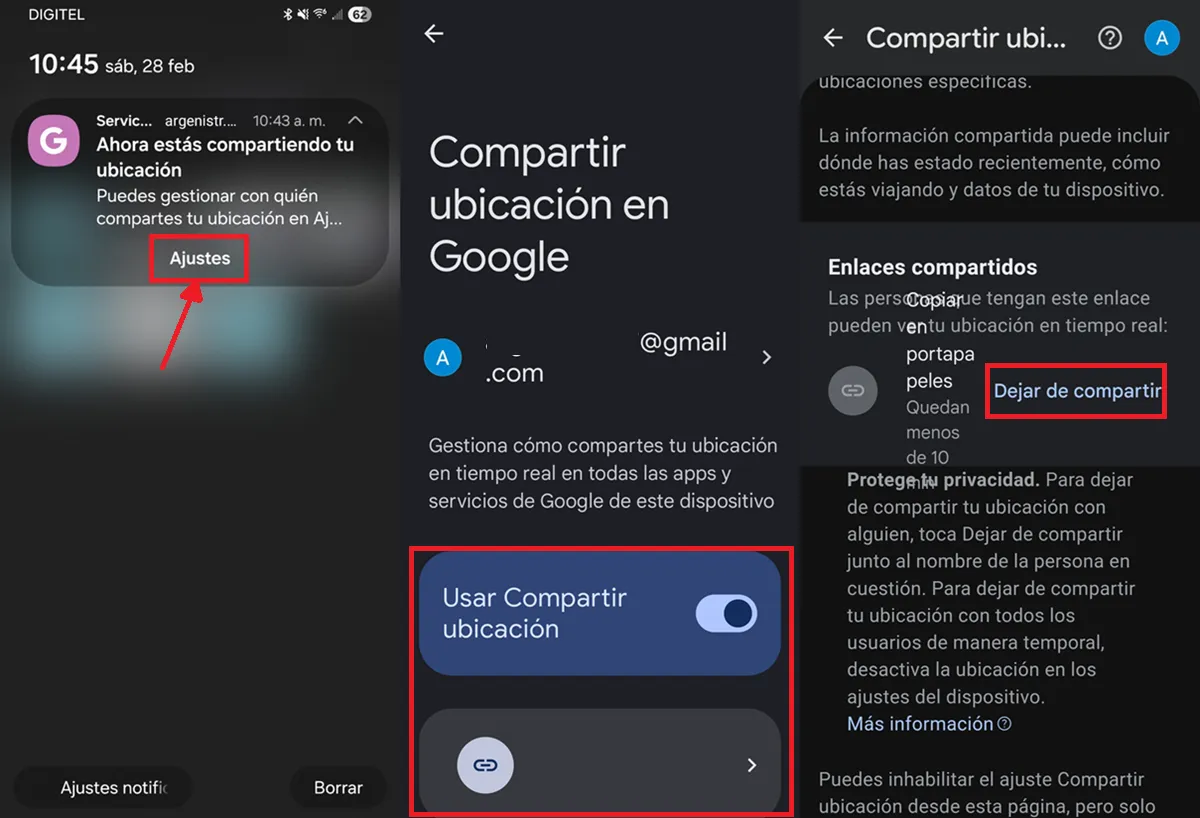 como desactivar enlace con mi ubicacion en google maps