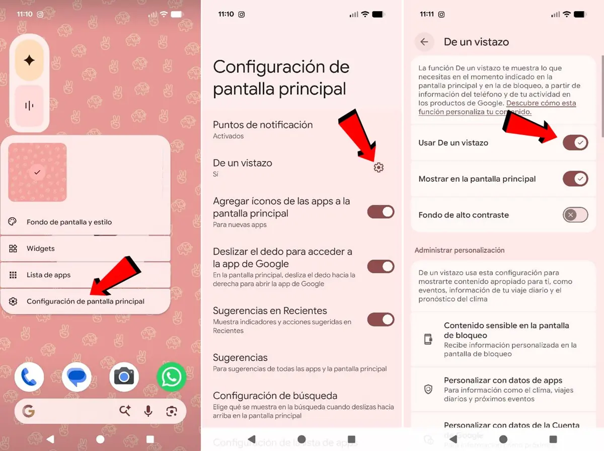como desactivar la funcion de un vistazo en google pixel