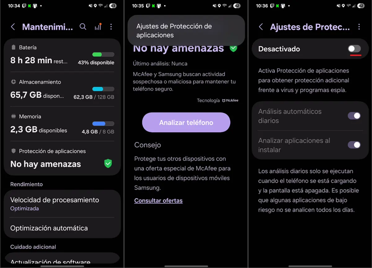 cómo desactivar la protección de aplicaciones en samsung galaxy