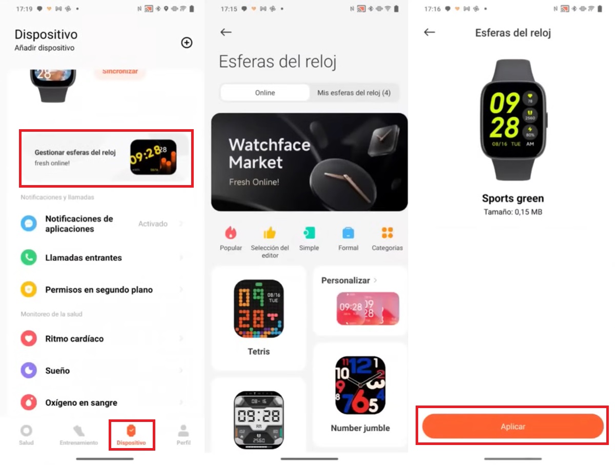 como descargar esferas en redmi watch active 3