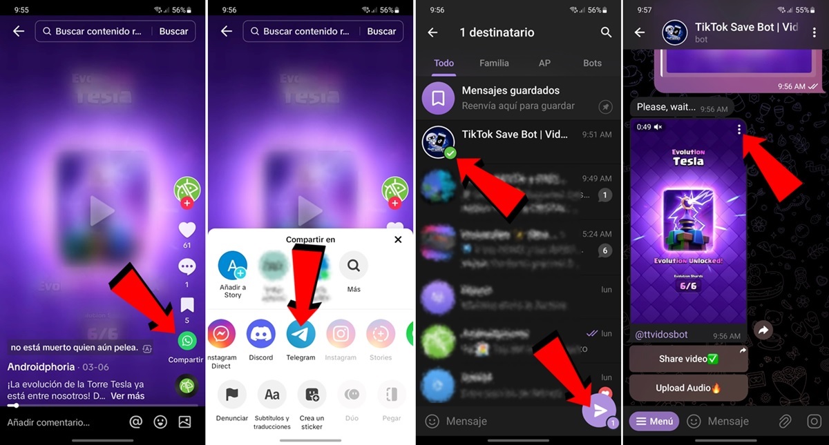 como descargar videos de TikTok con bots de Telegram