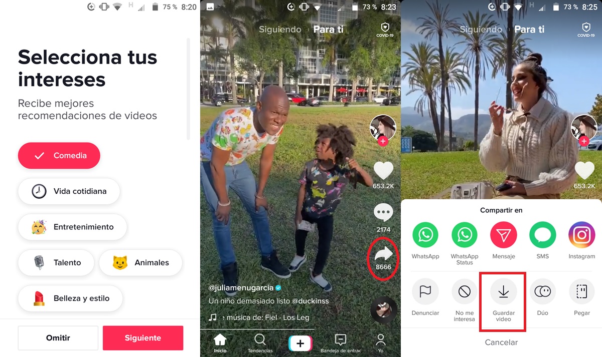 como descargar videos graciosos tiktok