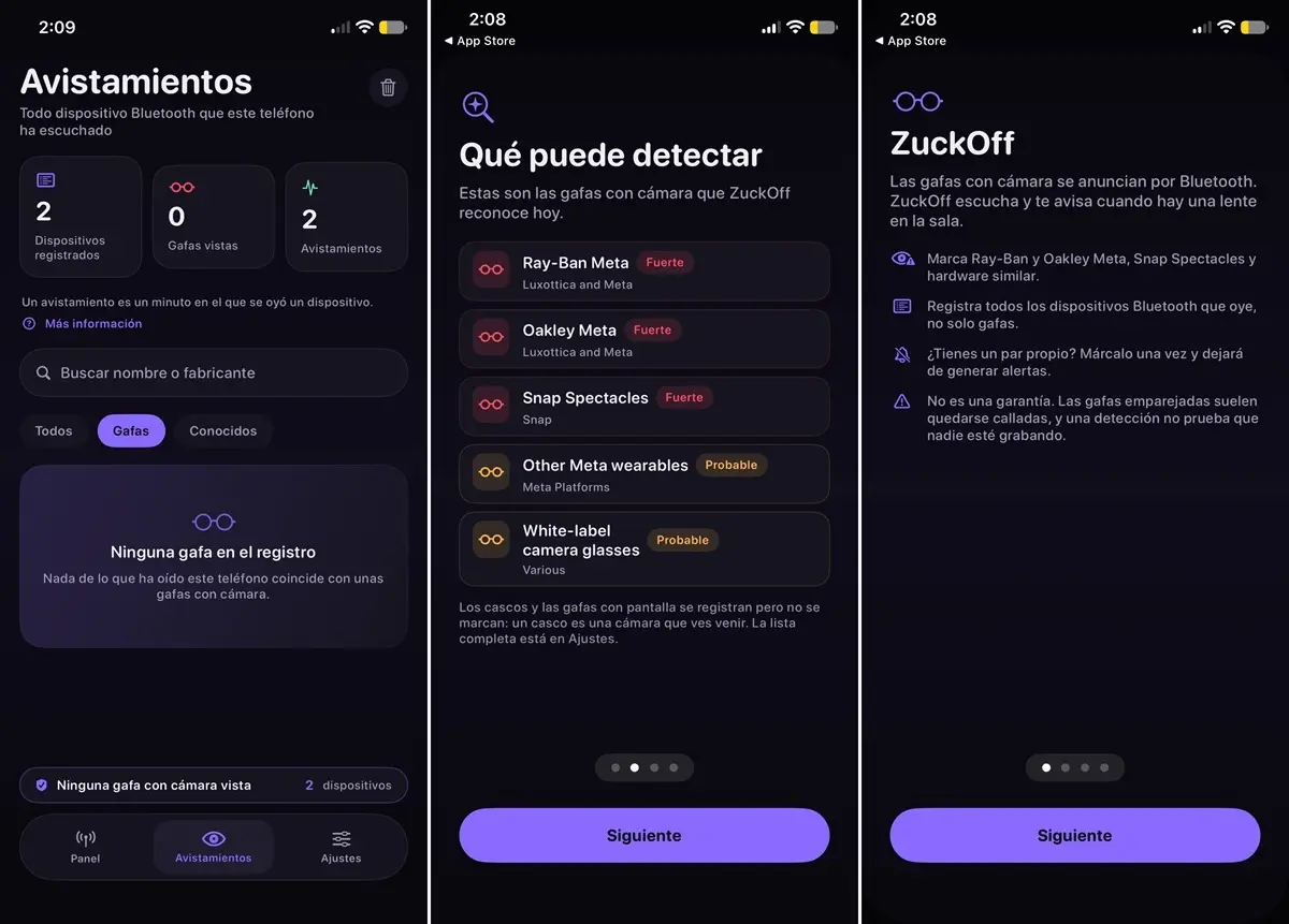 como detectar que alguien esta grabando con gafas inteligentes Zuckoff