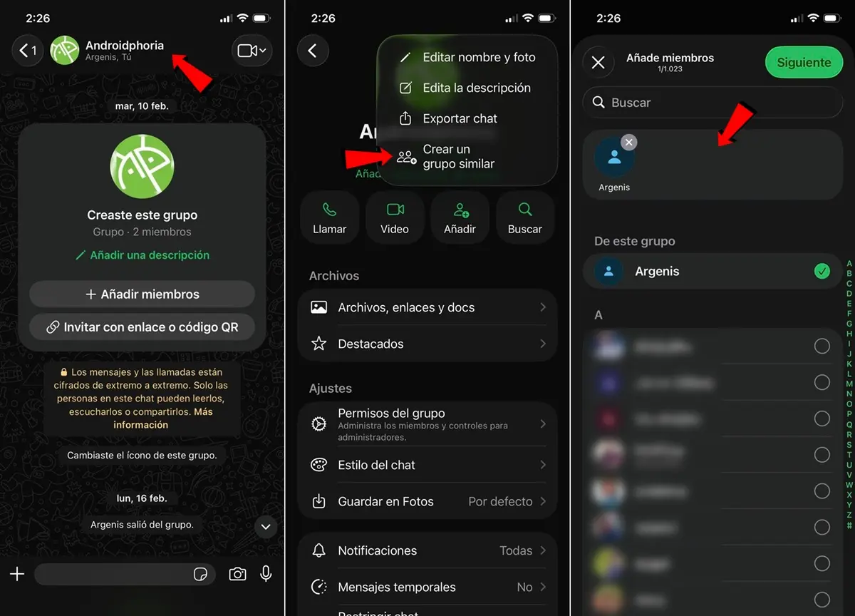 como duplicar un grupo de WhatsApp como exportar miembros de un grupo a otro