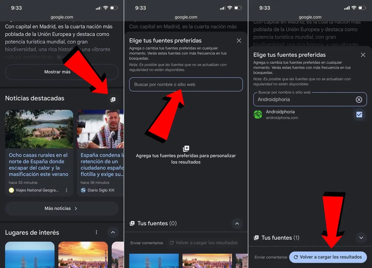 como elegir tus fuentes preferidas de busqueda en Google