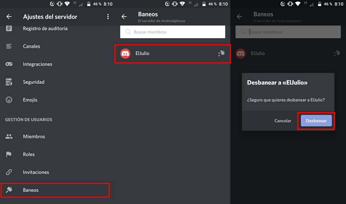 como eliminar el baneo de un usuario en servidor de discord 2