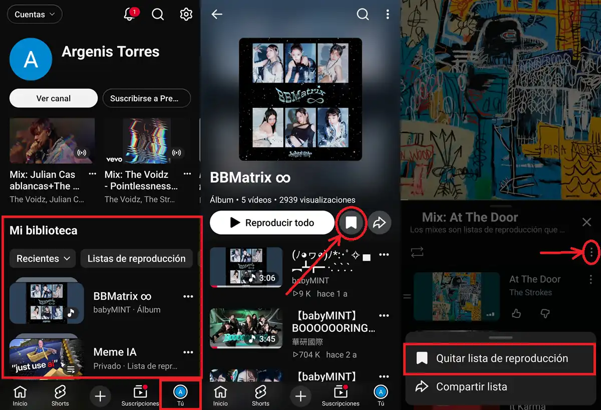como eliminar playlists no creadas por ti en YouTube
