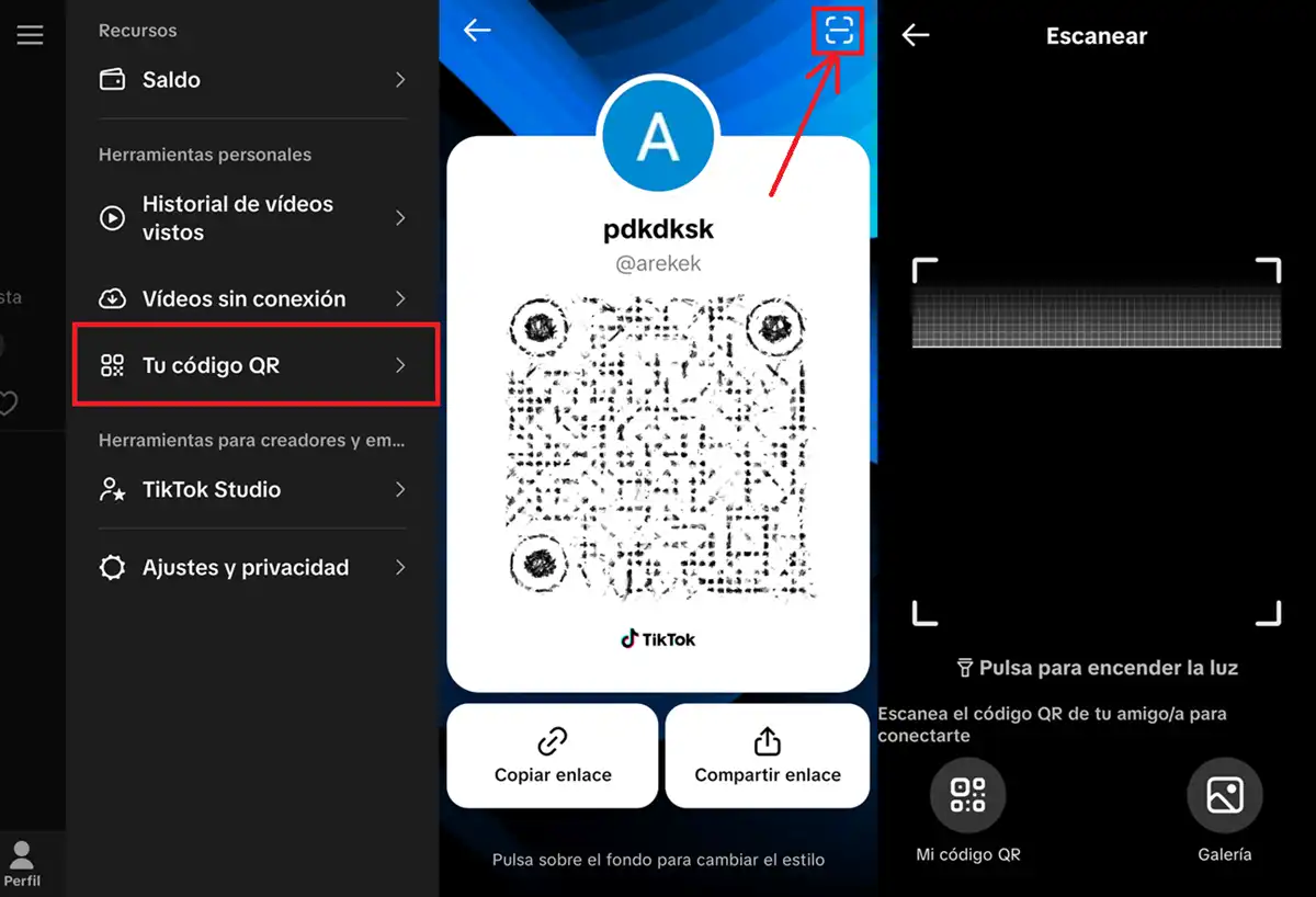 como escanear un codigo qr de tiktok