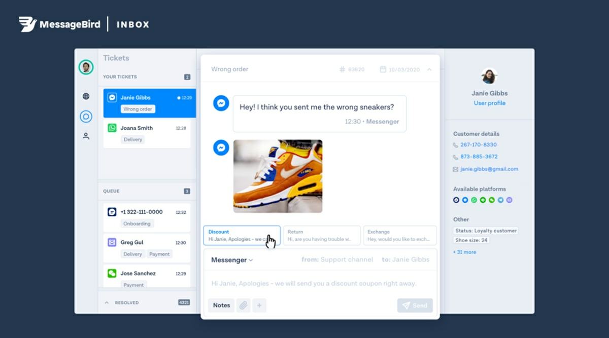 como funciona recomendacion de respuestas de la app Inbox