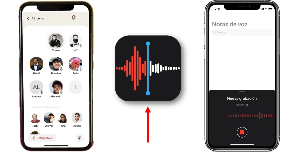 como grabar las charlas de clubhouse con la app de notas de voz