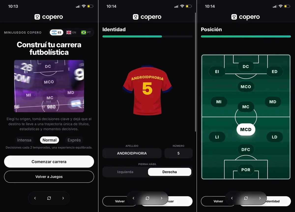 como jugar al juego de crear una carrera futbolistica copero gratis desde el movil