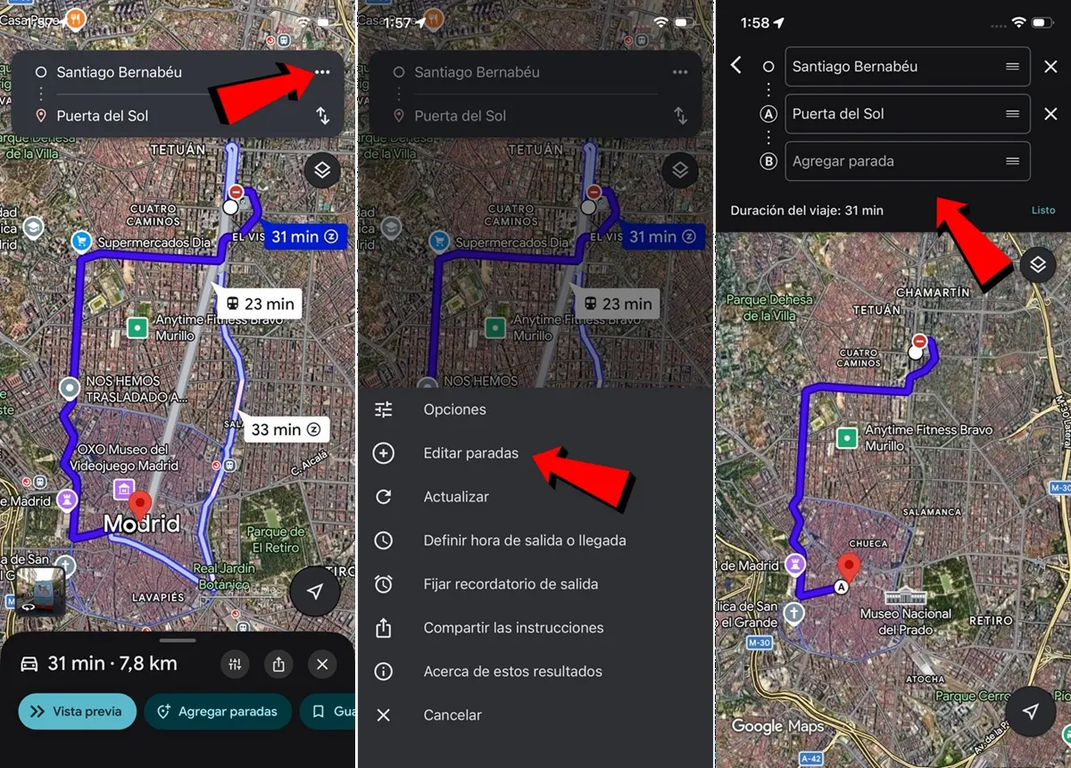 como modificar una ruta en Google Maps ruta personalizada