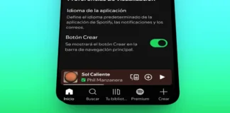 como ocultar o mostrar boton crear de spotify