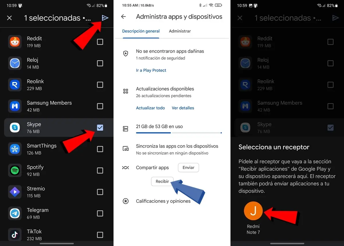 como pasar aplicaciones por bluetooth en android