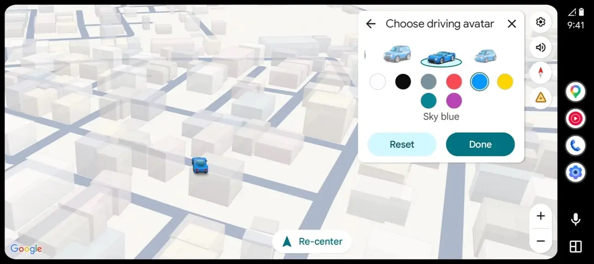 como personalizar tu coche en google maps desde Android auto