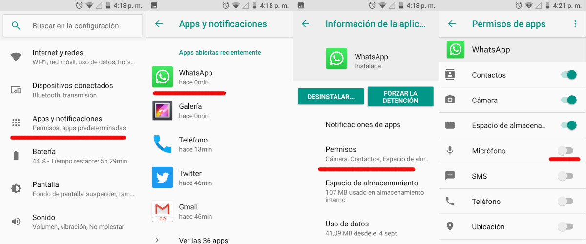 cómo probar el micrófono de tu móvil y verificar permisos de whatsapp