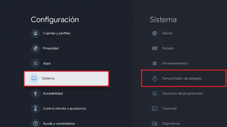 como programar apagado automatico de android tv google tv 2
