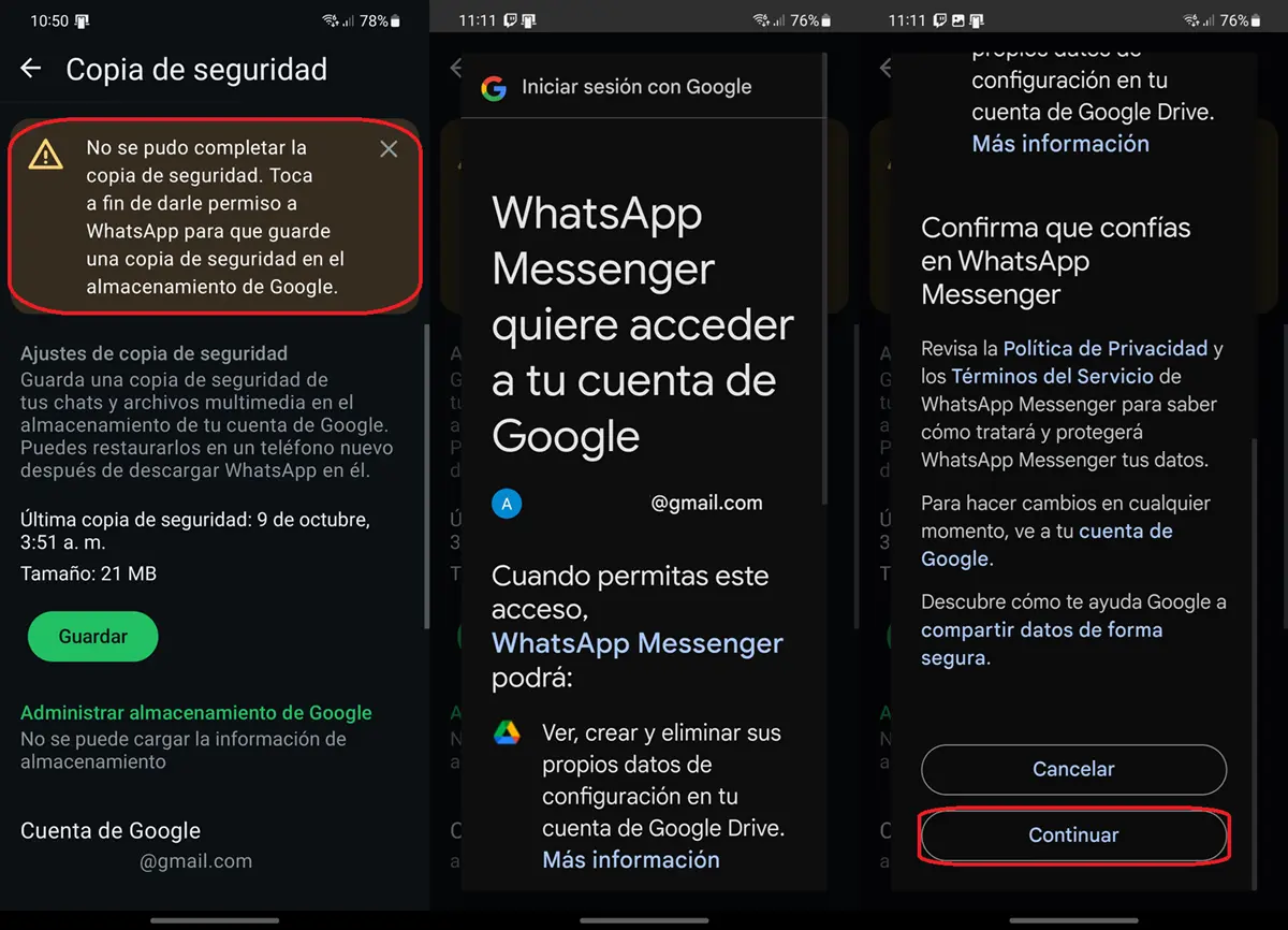 Cómo Eliminar No Se Puede Completar La Copia De Seguridad En Whatsapp