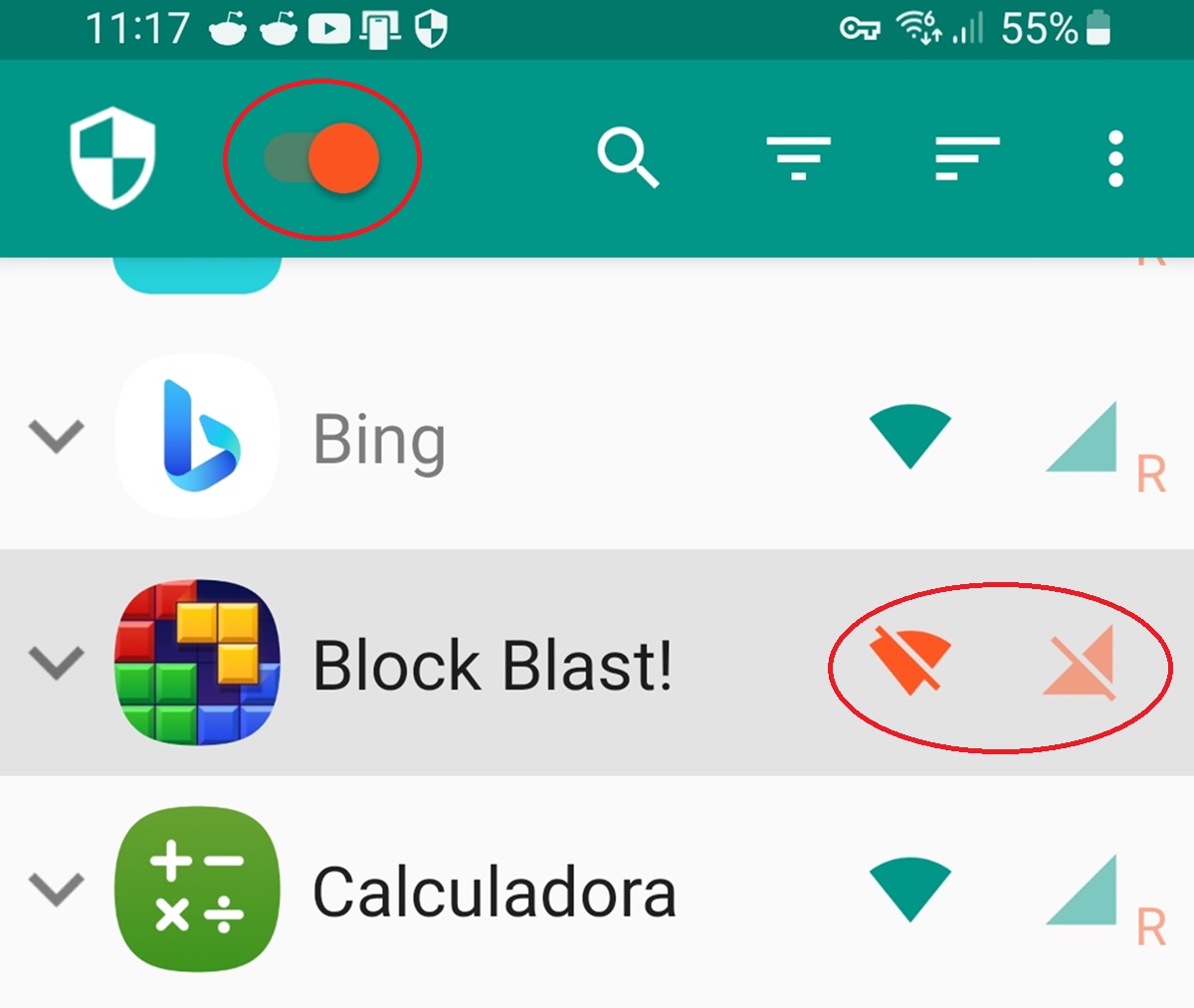 como quitar anuncios block blast con netguard