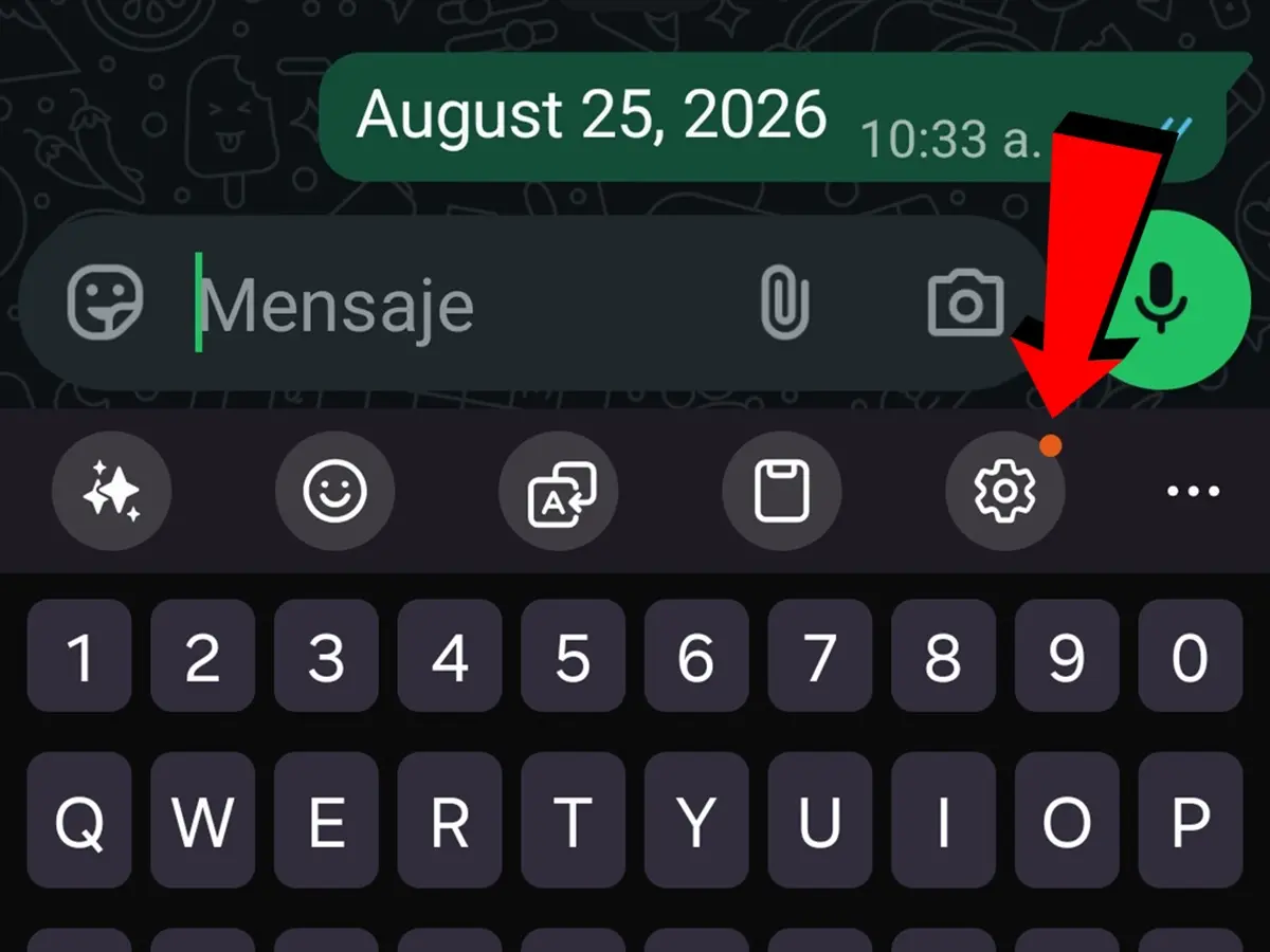 como quitar el punto naranja del teclado de Samsung movil