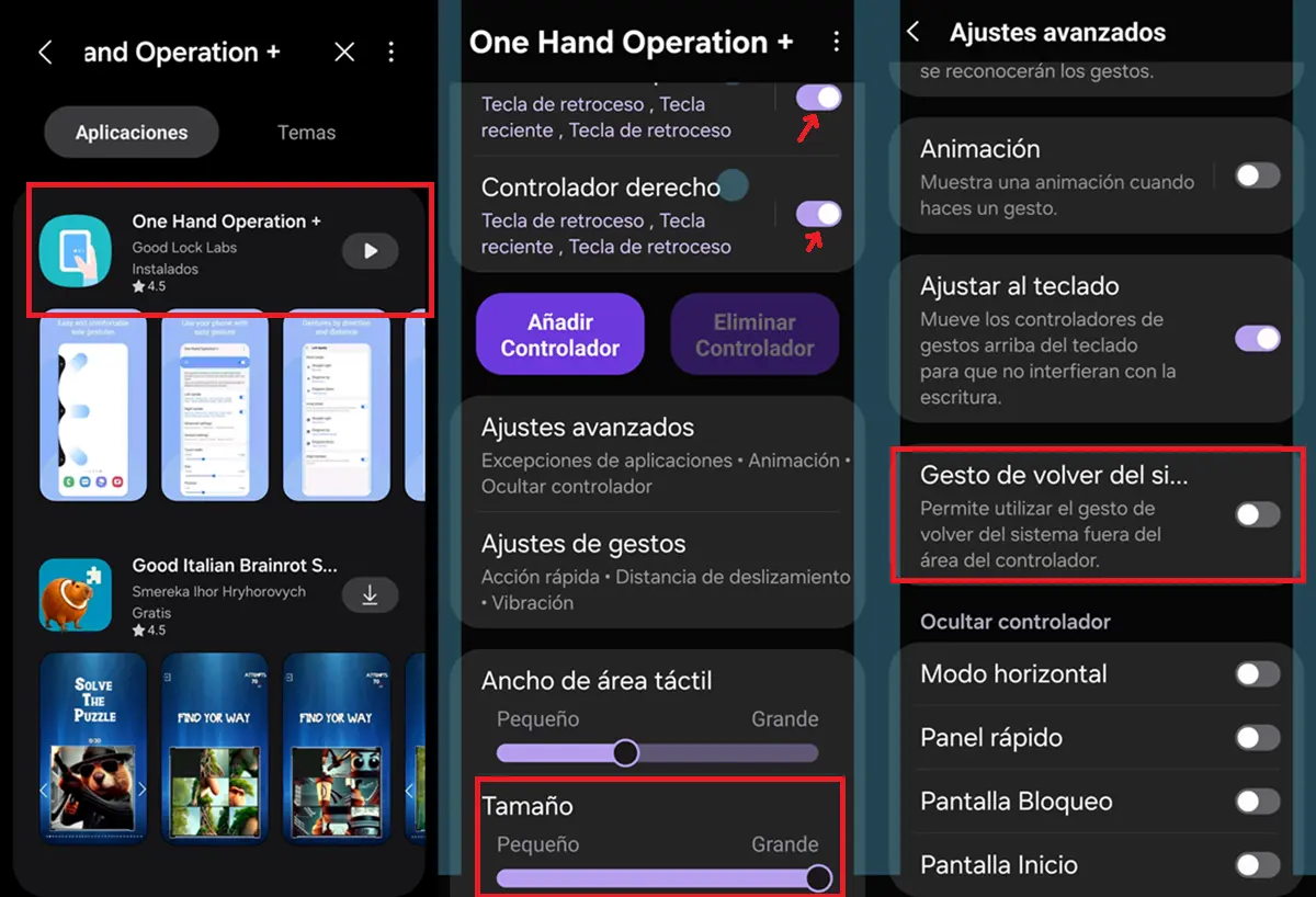como quitar flecha del gesto de volver en samsung galaxy