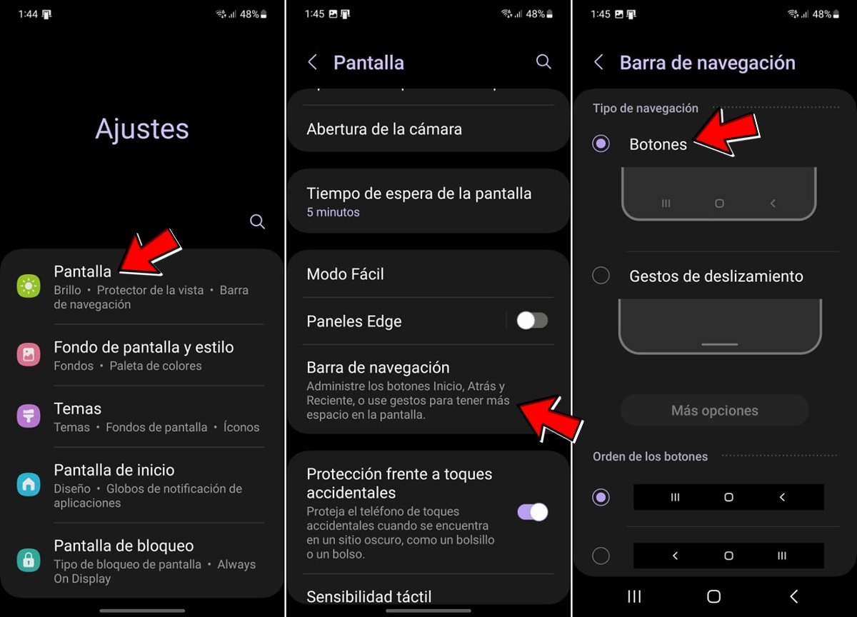 como quitar la navegacion por gestos en un movil samsung