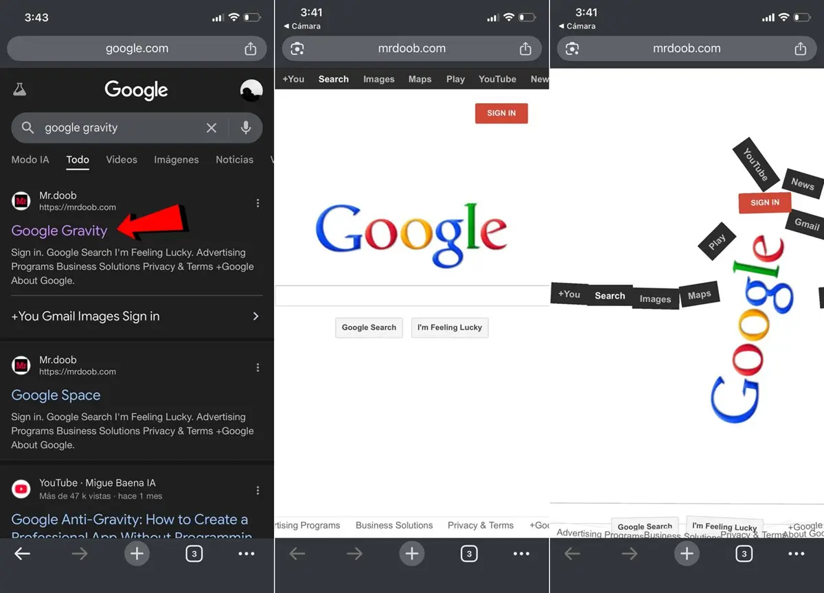 como quitarle la gravedad a google en android ios movil