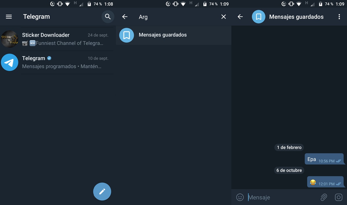 como recuperar mensajes guardados telegram desaparecidos