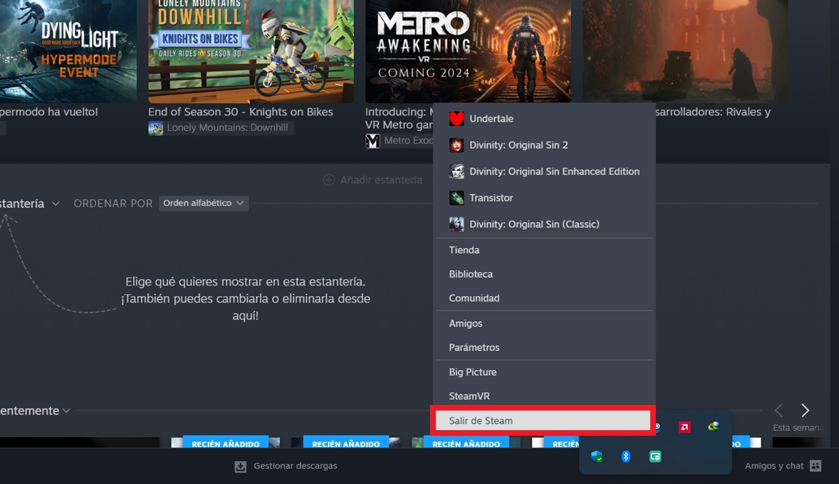 como salir de steam en pc