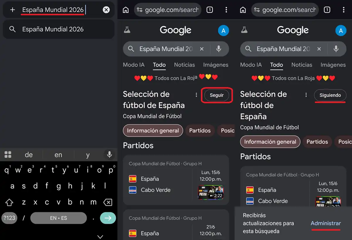 como seguir a tu seleccion en el mundial 2026 con alertas de google