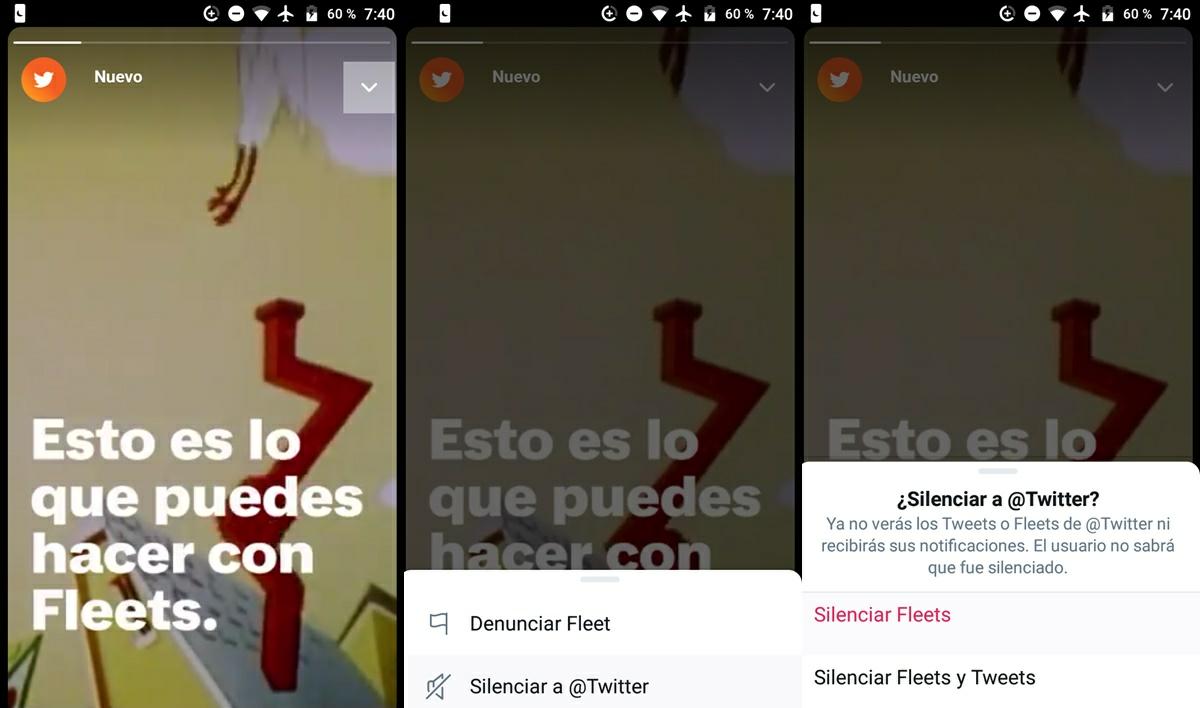 como silenciar fleets twitter