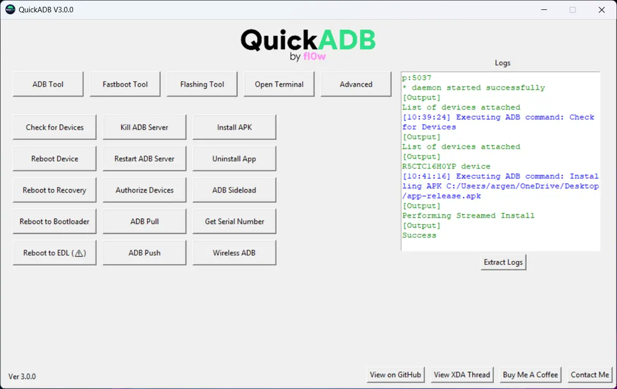 como usar QuickADB para utilizar comandos adb