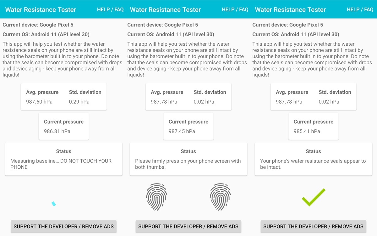 como usar la app water resistance tester