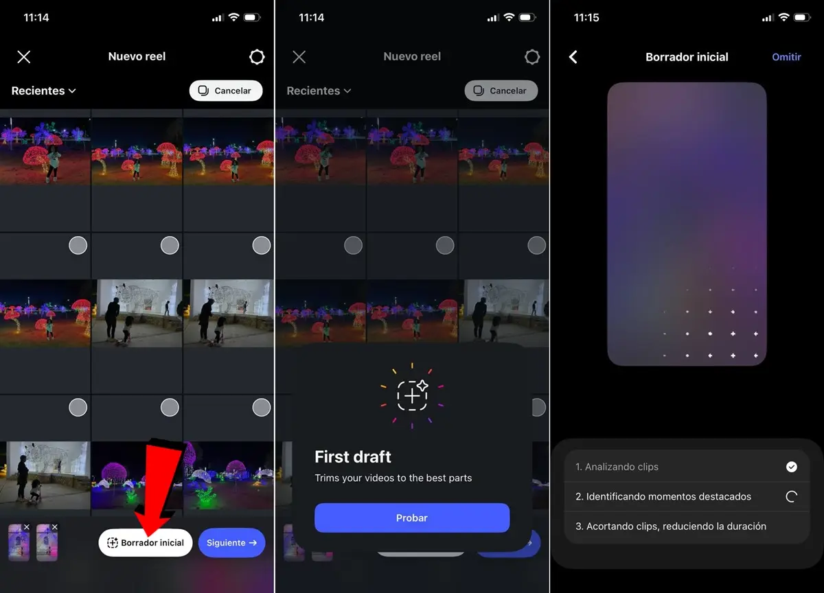 como usar la funcion First Draft borrador inicial de instagram