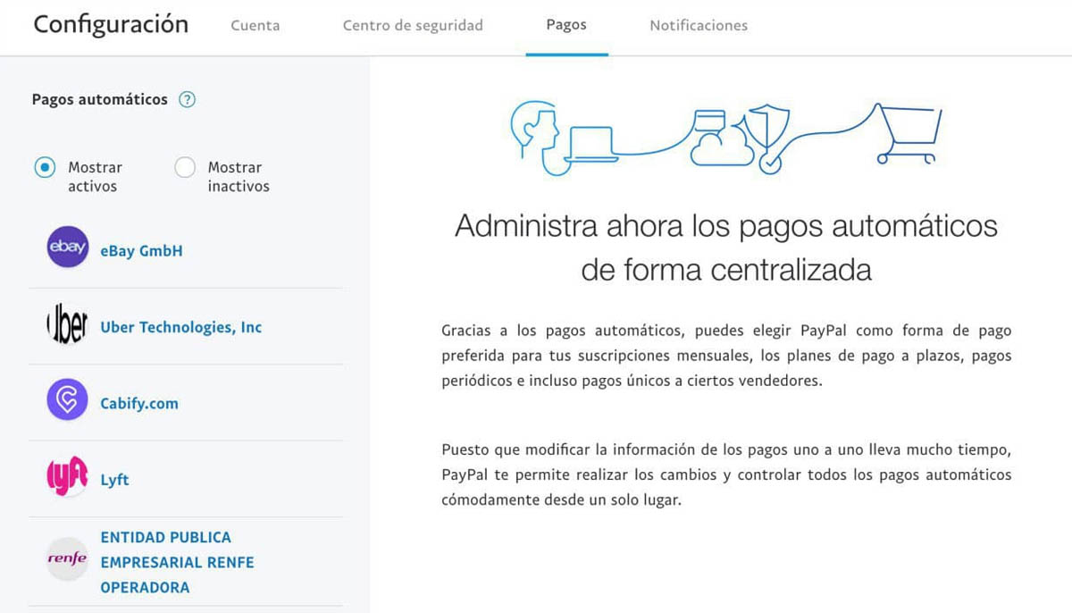 cómo ver la lista de suscripciones activas en PayPal