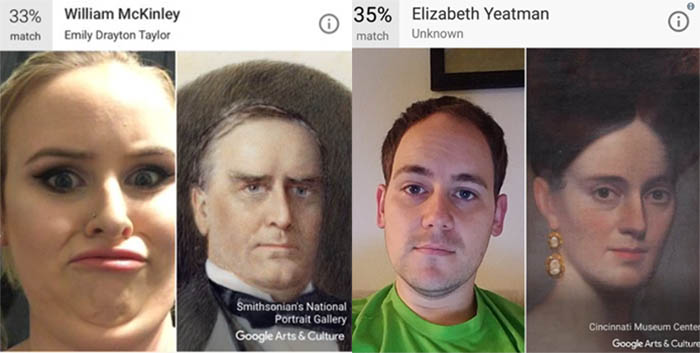 comparacion de selfies en google Arts y culture