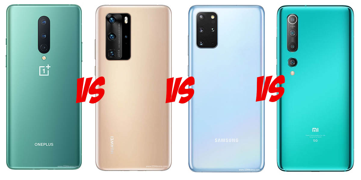 comparativa OnePlus 8 vs Huawei P40 Pro vs Galaxy S20 plus vs Xiaomi Mi 10