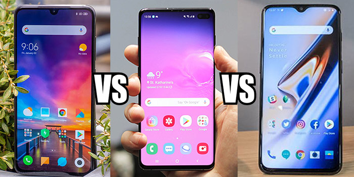 comparativa Xiaomi mi 9 vs Galaxy S10 vs OnePlus 6T