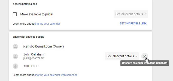 compartir calendario de Google