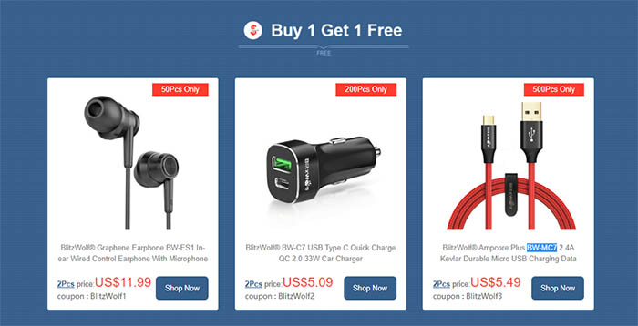 compra uno y te regalamos uno de BlitzWolf