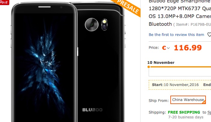 comprar Bluboo Edge en Tomtop 