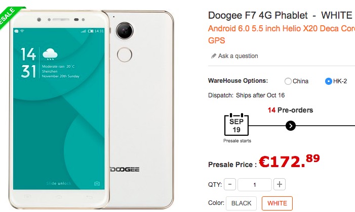 Doogee F7 4G Phablet