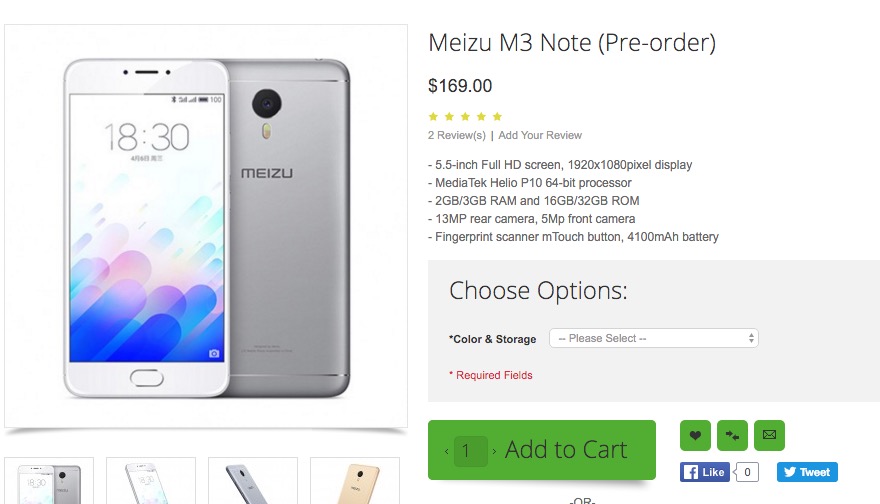 comprar meizu m3 note
