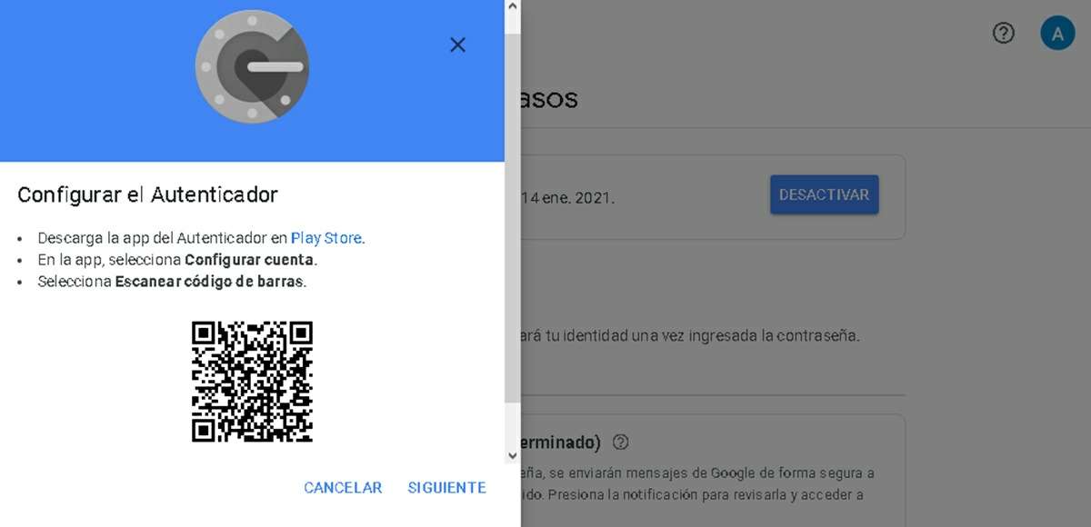 configurar google autenticador en otro dispositivo