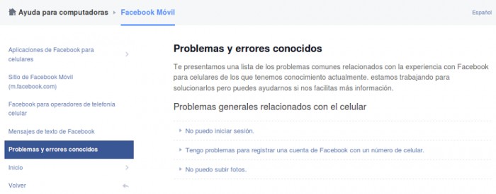 contactar con el soporte de facebook