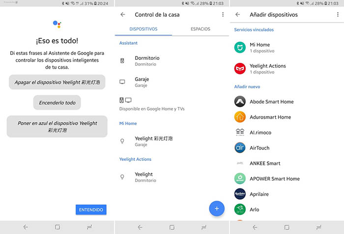 controlar dispositivos xiaomi con Google Assistant