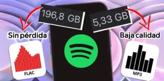 cuanto consume el audio sin perdida de Spotify