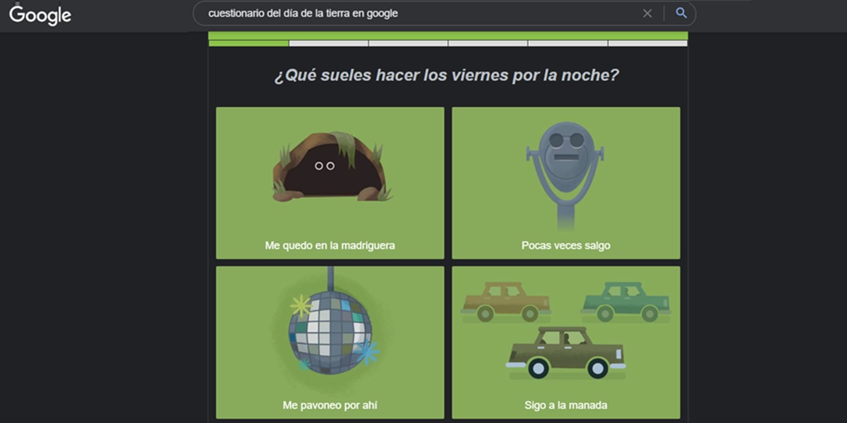 cuestionario del dia de la tierra google